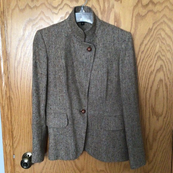 Peabody House - Brown Tweed Wool Blend Blazer - Picture 5 of 10